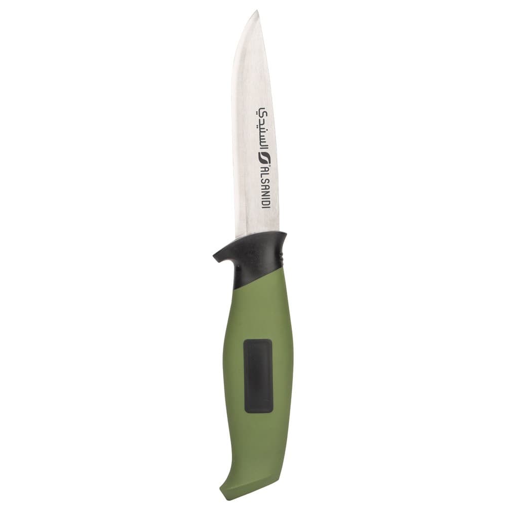 ALSANIDI, Hunter's Knife, Knife with a Fiber Sheath, Green*Black