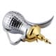 ALSANIDI, Raslan Indian Stainless steel Arabic Coffee Dallah, Habb Al-Romman Coffee Dallah, Silver*Gold, Size 48 ounce*1.15 L