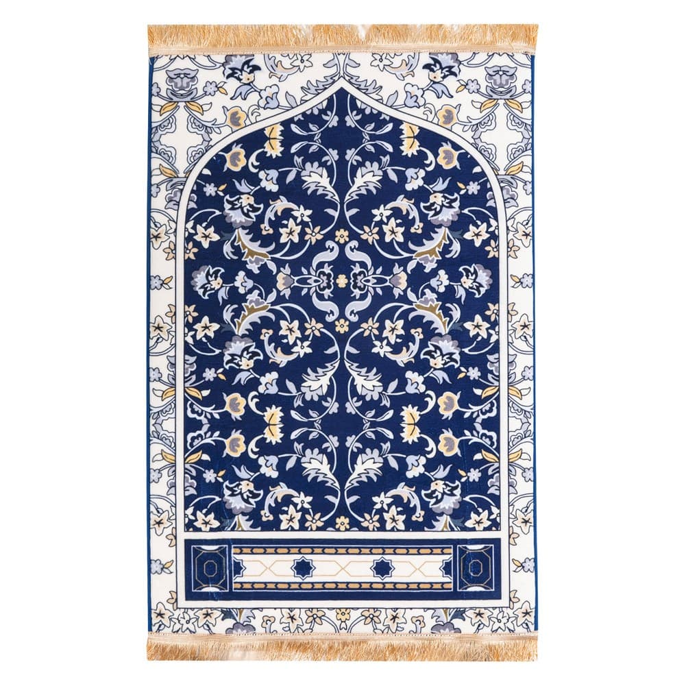 ALSANIDI, Memori Foam Prayer Rug, Comfortable Foam Prayer Rug, Blue, Size 80*120 Cm