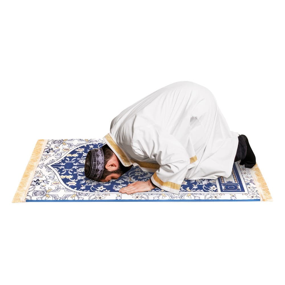 ALSANIDI, Memori Foam Prayer Rug, Comfortable Foam Prayer Rug, Blue, Size 80*120 Cm