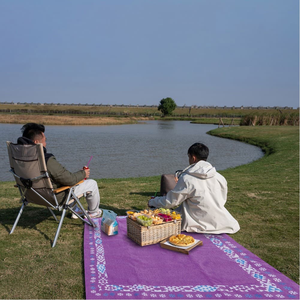 ALSANIDI, Ground seating mat for camping , Portable Camping and Hiking Floor Mat, Lilac, Size 220*100 Cm