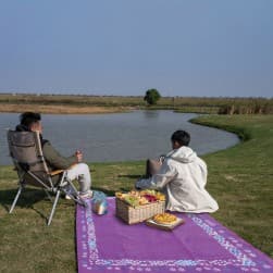 ALSANIDI, Ground seating mat for camping , Portable Camping and Hiking Floor Mat, Lilac, Size 220*100 Cm