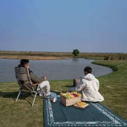 ALSANIDI, Ground seating mat for camping , Portable Camping and Hiking Floor Mat, Cadet Blue, Size 300*200 Cm