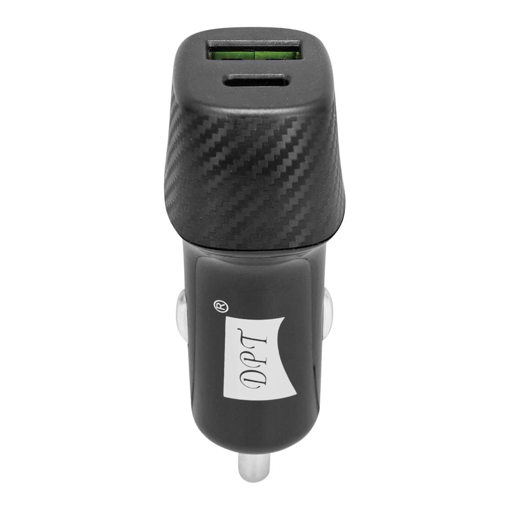 DPT, Car charger, Fast charger, Black, capacity 38 Watt
