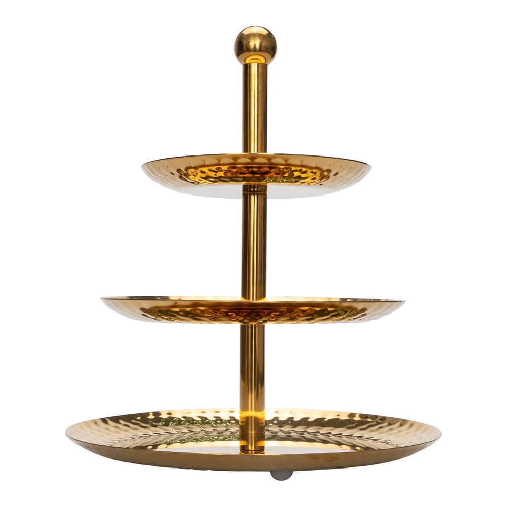 ALSANIDI, Stainless Steel Date and Sweets Serving Plate, Gold, Size 27 21.8 16.5 Cm