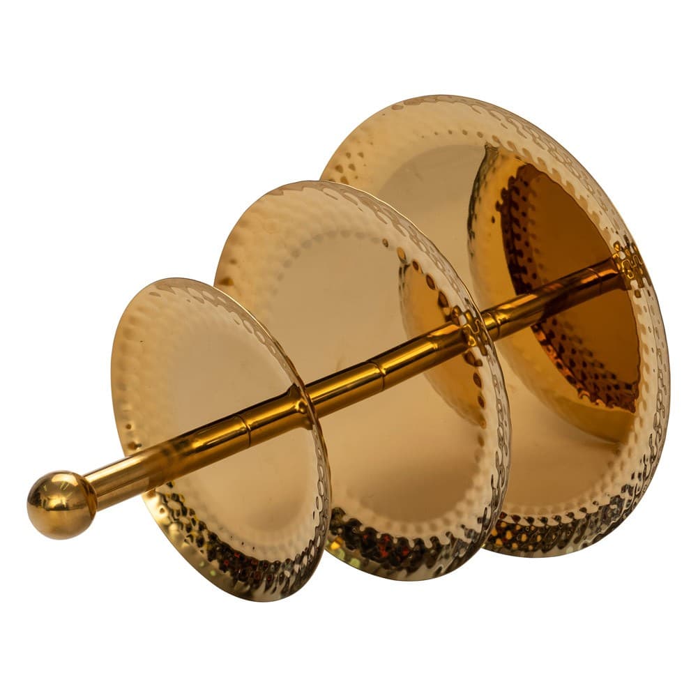 ALSANIDI, Stainless Steel Date and Sweets Serving Plate, Gold, Size 27 21.8 16.5 Cm