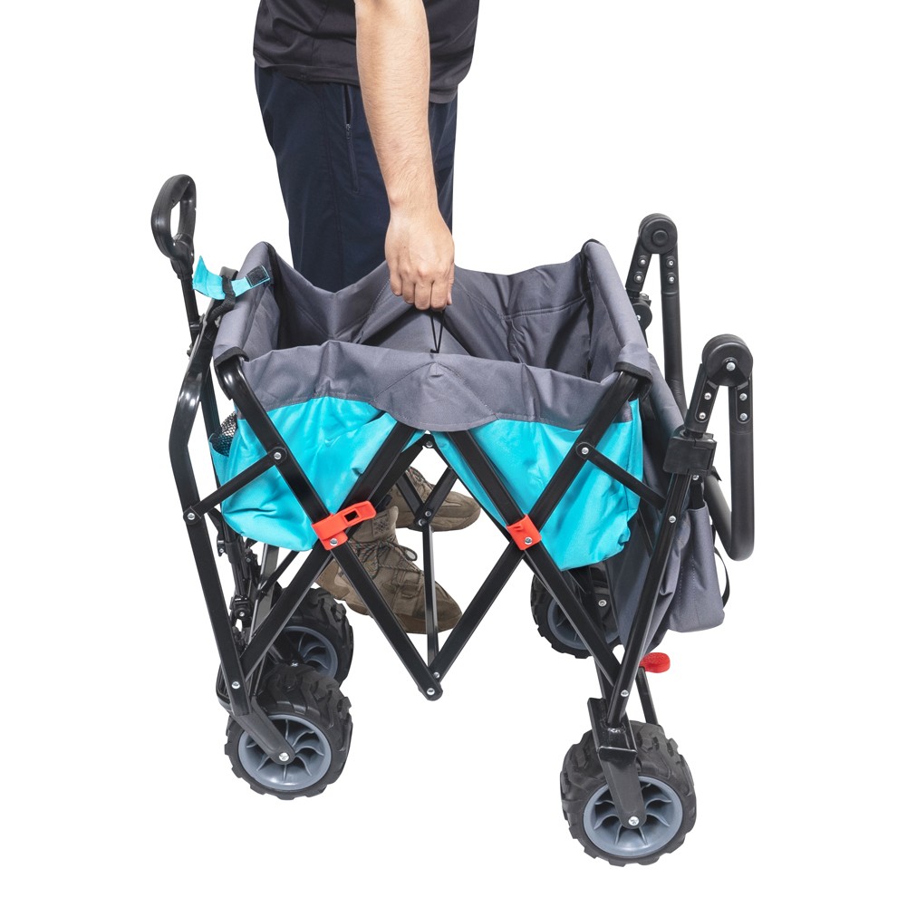 DPT, Garden Cart and Wheelbarrow, Foldable Utility Cart, Turquoise, Size 118*63*67 Cm