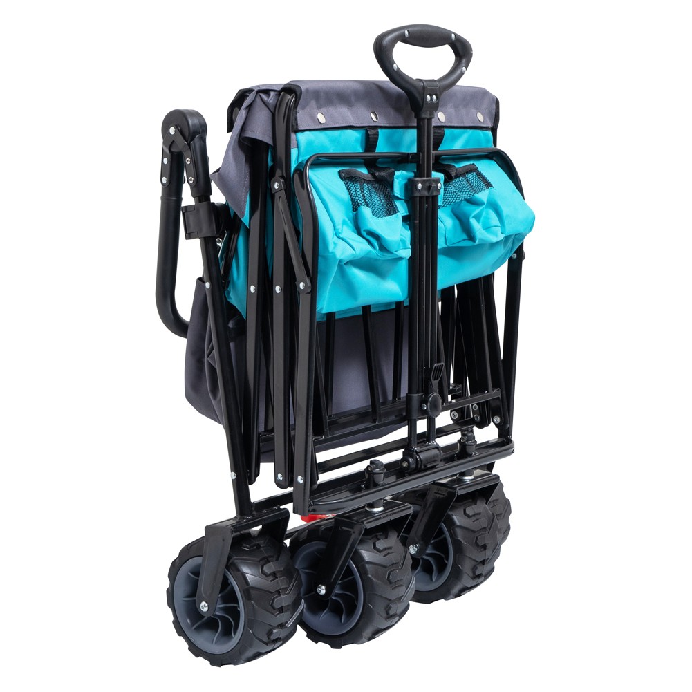 DPT, Garden Cart and Wheelbarrow, Foldable Utility Cart, Turquoise, Size 118*63*67 Cm