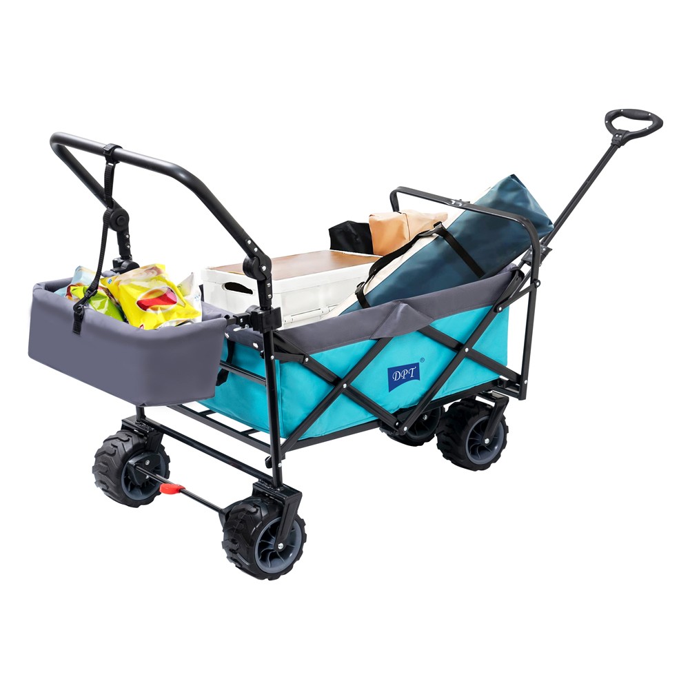 DPT, Garden Cart and Wheelbarrow, Foldable Utility Cart, Turquoise, Size 118*63*67 Cm