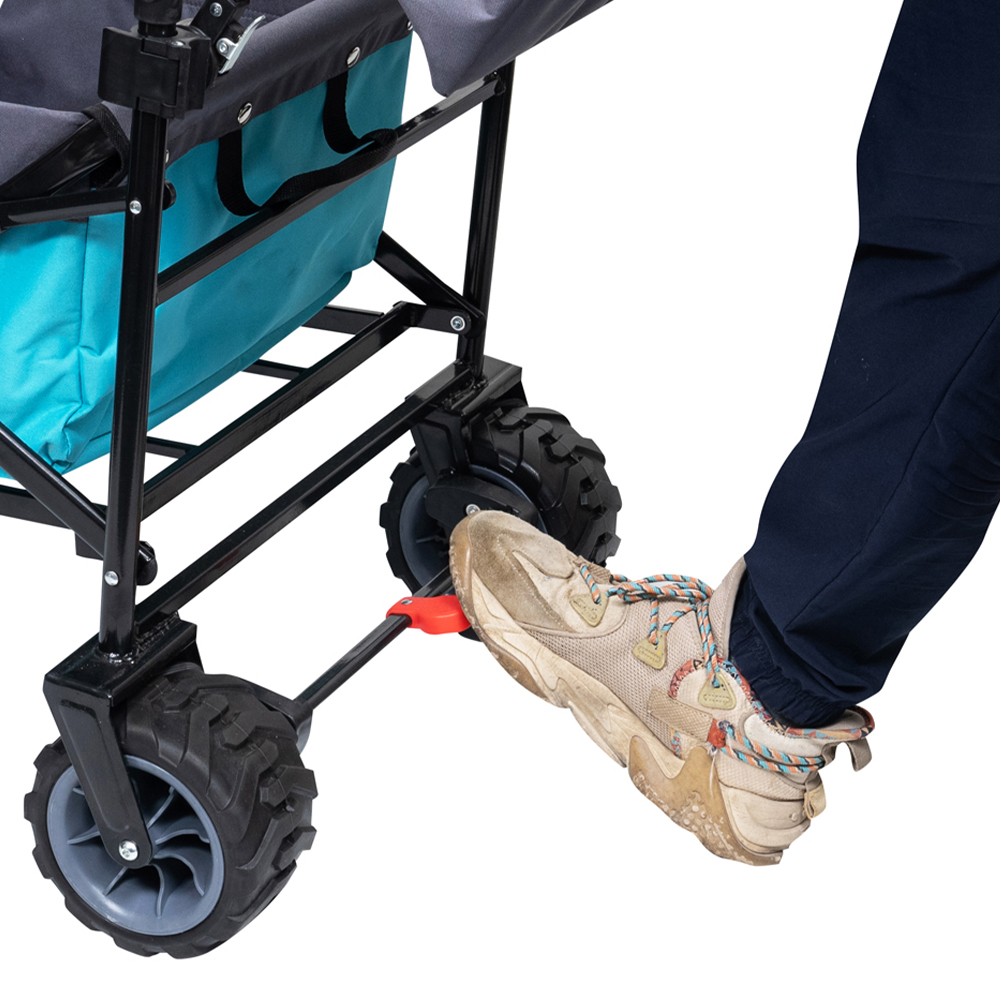 DPT, Garden Cart and Wheelbarrow, Foldable Utility Cart, Turquoise, Size 118*63*67 Cm