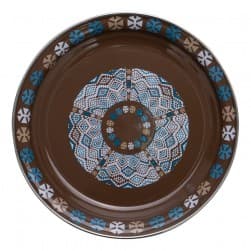 ALSANIDI, Traditional Engraved Dust Tray, Traditional Plate, Coffee Brown, Size 39 Cm