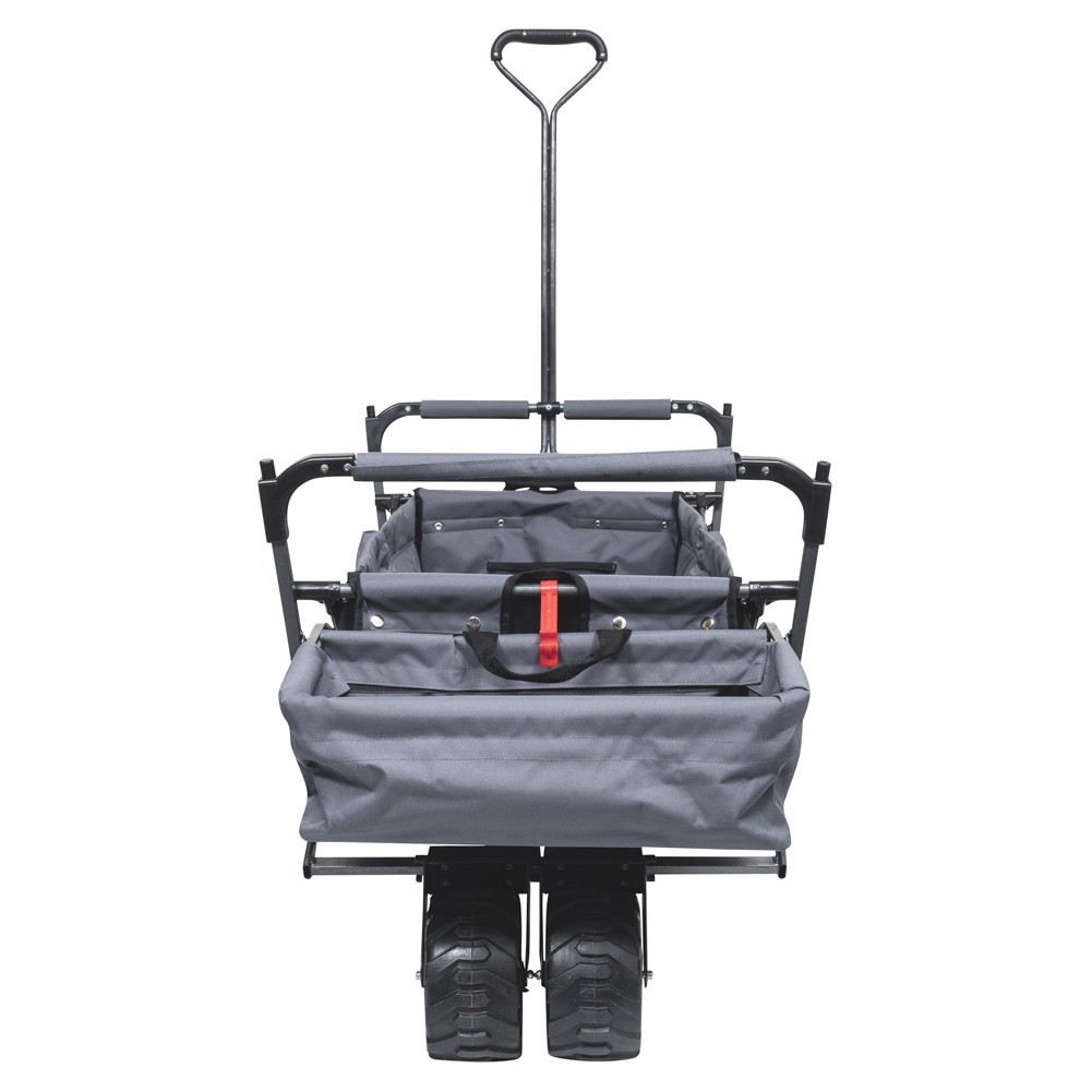 DPT, Garden Cart and Wheelbarrow, Foldable Utility Cart, Black, Size 120*60*99 Cm