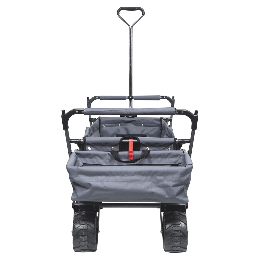 DPT, Garden Cart and Wheelbarrow, Foldable Utility Cart, Black, Size 120*60*99 Cm