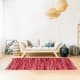 ALSANIDI, cotton floor mat, cotton floor cushion, Red, Size L210*W85 Cm