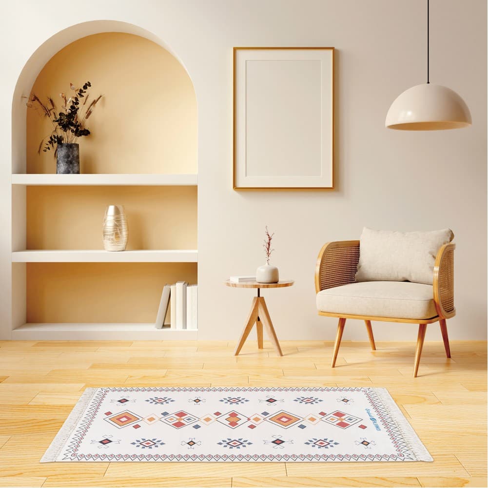 ALSANIDI, cotton floor mat, cotton floor cushion, White, Size L180*W85 Cm