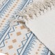ALSANIDI, cotton floor mat, cotton floor cushion, White*Blue, Size L210*W85 Cm