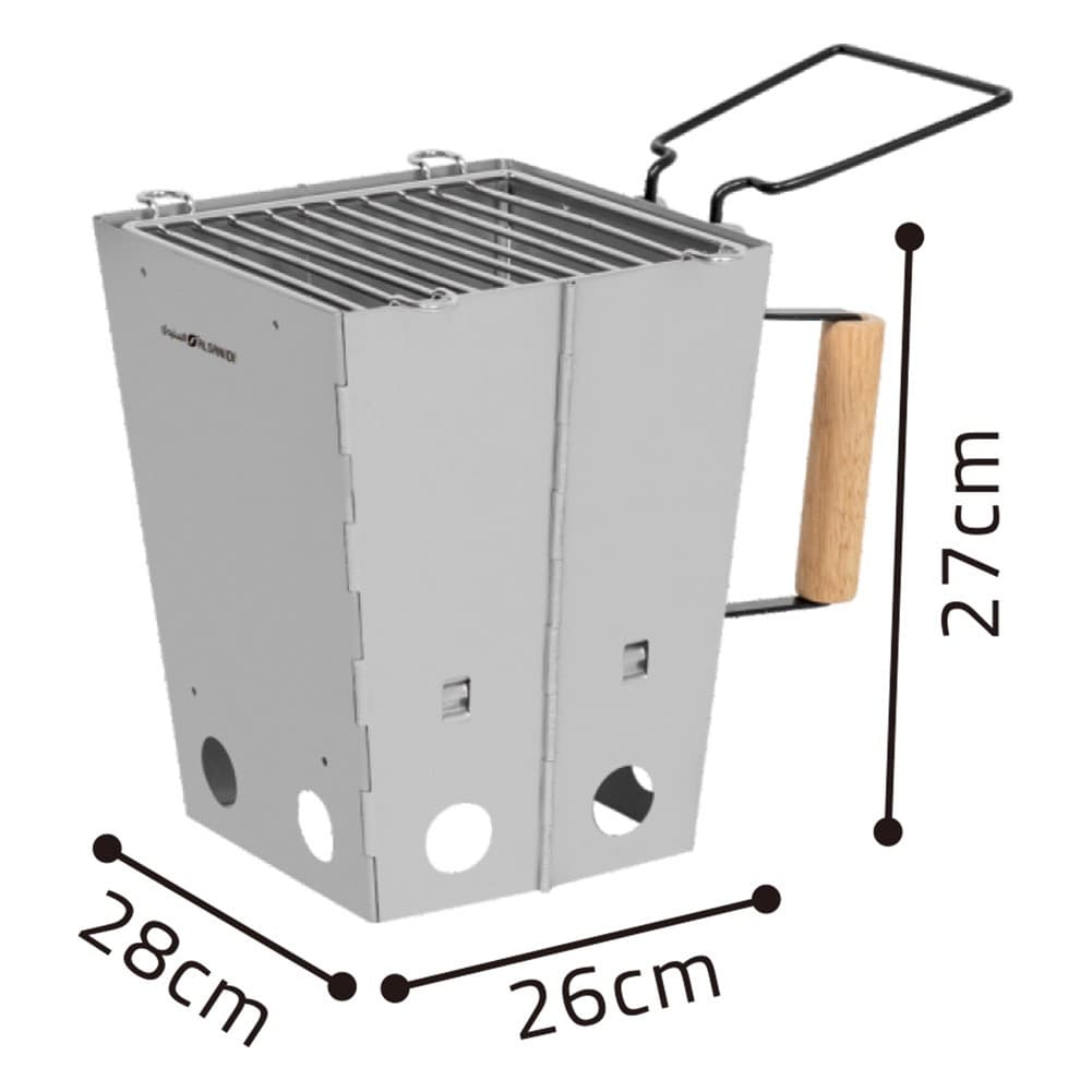 ALSANIDI, Charcoal and Firewood Torch, Chef cooking stove burners, Silver, Size28*26*27 Cm
