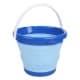 ALSANIDI, Foldable Camping platewashing Bucket, Foldable Polyethylene water bucket, Gray*Blue, capacity 3 L