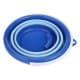 ALSANIDI, Foldable Camping platewashing Bucket, Foldable Polyethylene water bucket, Gray*Blue, capacity 3 L