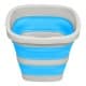 ALSANIDI, Foldable Camping platewashing Bucket, Foldable Polyethylene water bucket, Gray*Blue, capacity 5 L