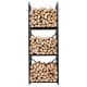 ALSANIDI, Firewood stand, Galvanized firewood holder, Black, Size47*32.5*129 Cm