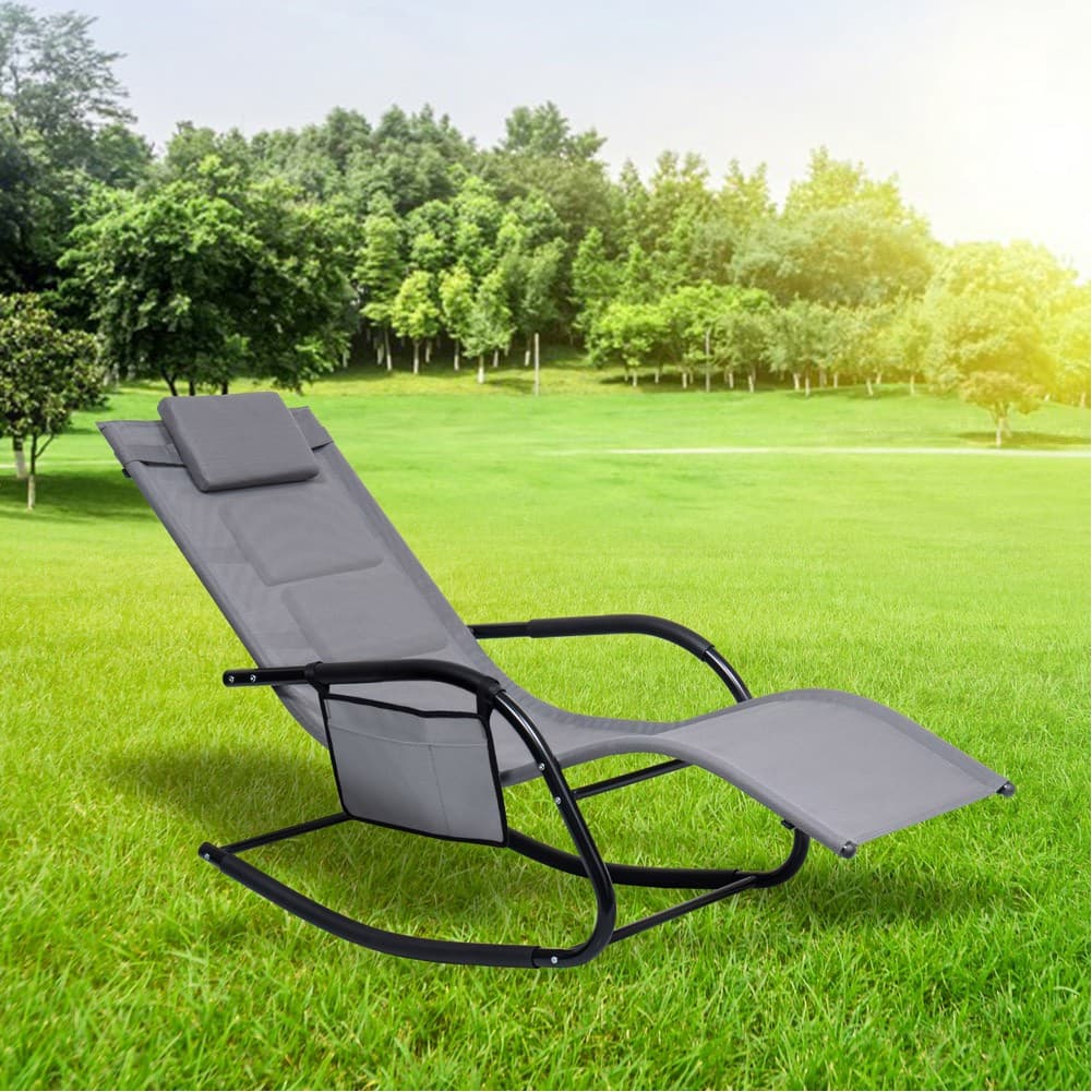 ALSANIDI, Leisure chair, Trips Chair, Gray, Size151*62*83 Cm
