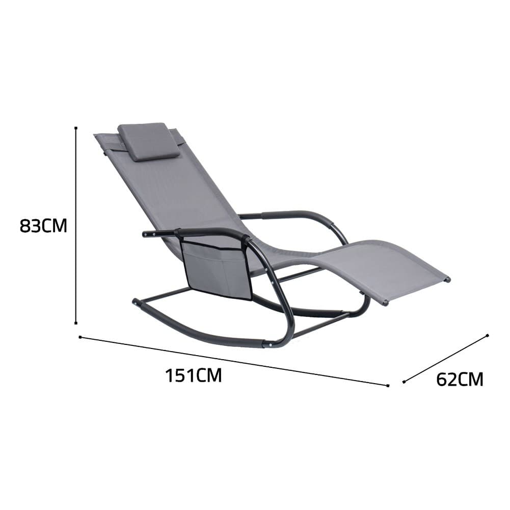 ALSANIDI, Leisure chair, Trips Chair, Gray, Size151*62*83 Cm
