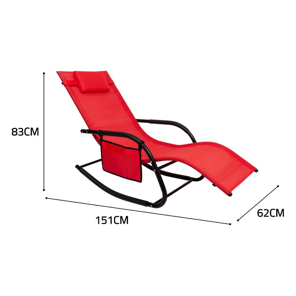 ALSANIDI, Leisure chair, Trips Chair, Red, Size151*62*83 Cm