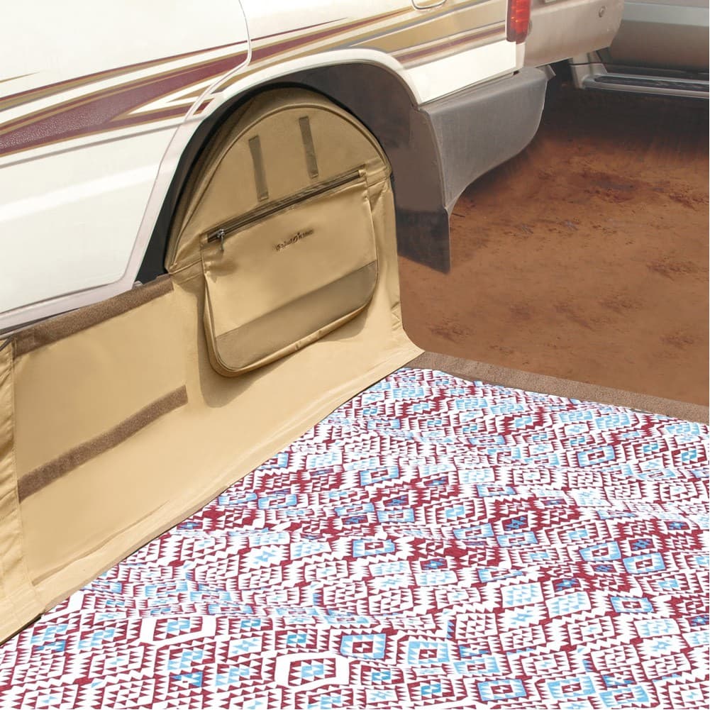 ALSANIDI, Wndbreak between two Wheel for all cars, Wheel windbreak, Kaki, Size 345*300Cm