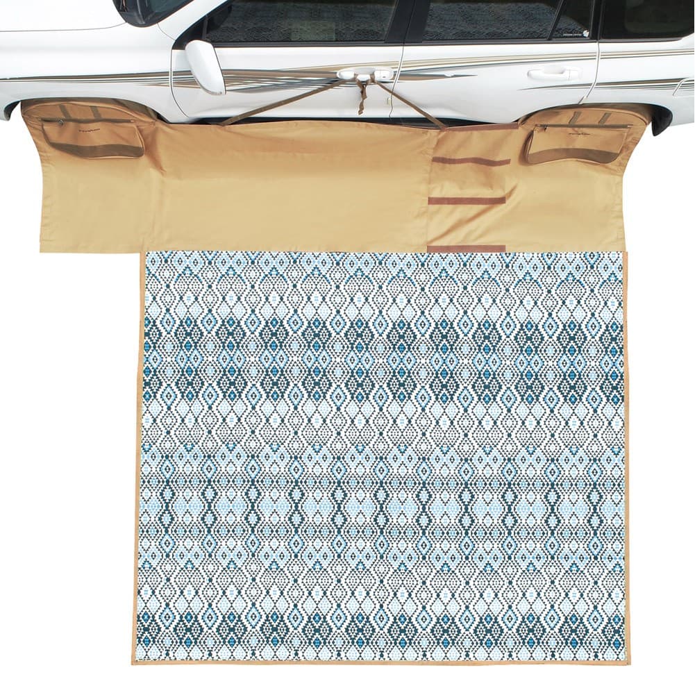 ALSANIDI, Wndbreak between two Wheel for all cars, Wheel windbreak, Kaki, Size 345*300Cm