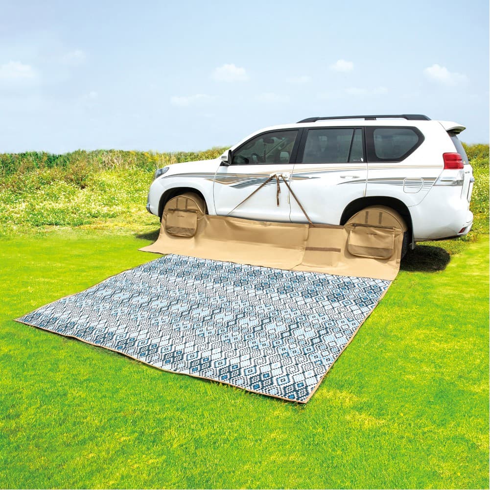 ALSANIDI, Wndbreak between two Wheel for all cars, Wheel windbreak, Kaki, Size 345*300Cm
