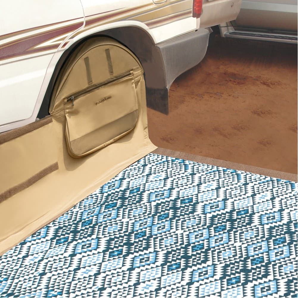 ALSANIDI, Wndbreak between two Wheel for all cars, Wheel windbreak, Kaki, Size 345*300Cm