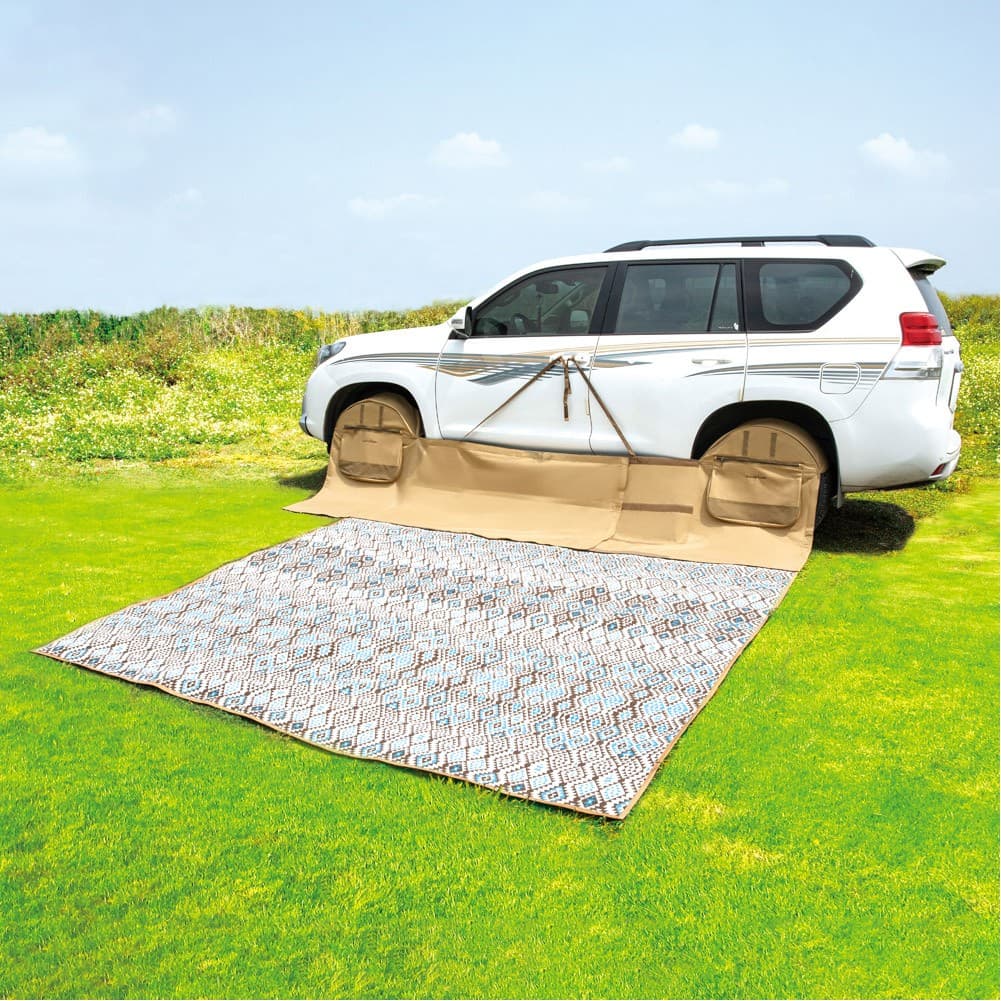 ALSANIDI, Wndbreak between two Wheel for all cars, Wheel windbreak, Kaki, Size 345*300Cm