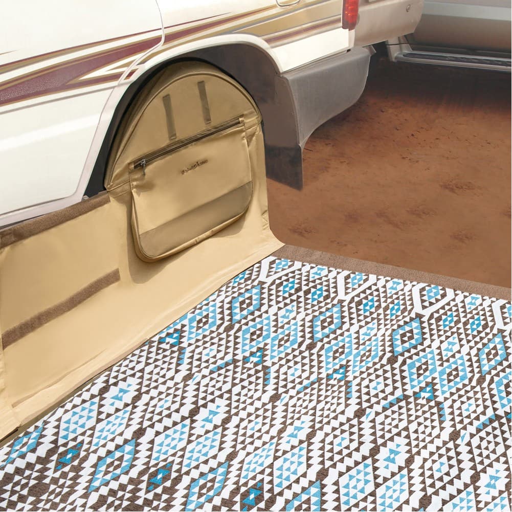 ALSANIDI, Wndbreak between two Wheel for all cars, Wheel windbreak, Kaki, Size 345*300Cm