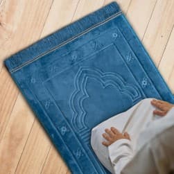 ALSANIDI, Memori Foam Prayer Rug, Comfortable Foam Prayer Rug, Blue, Size120*70*3 Cm