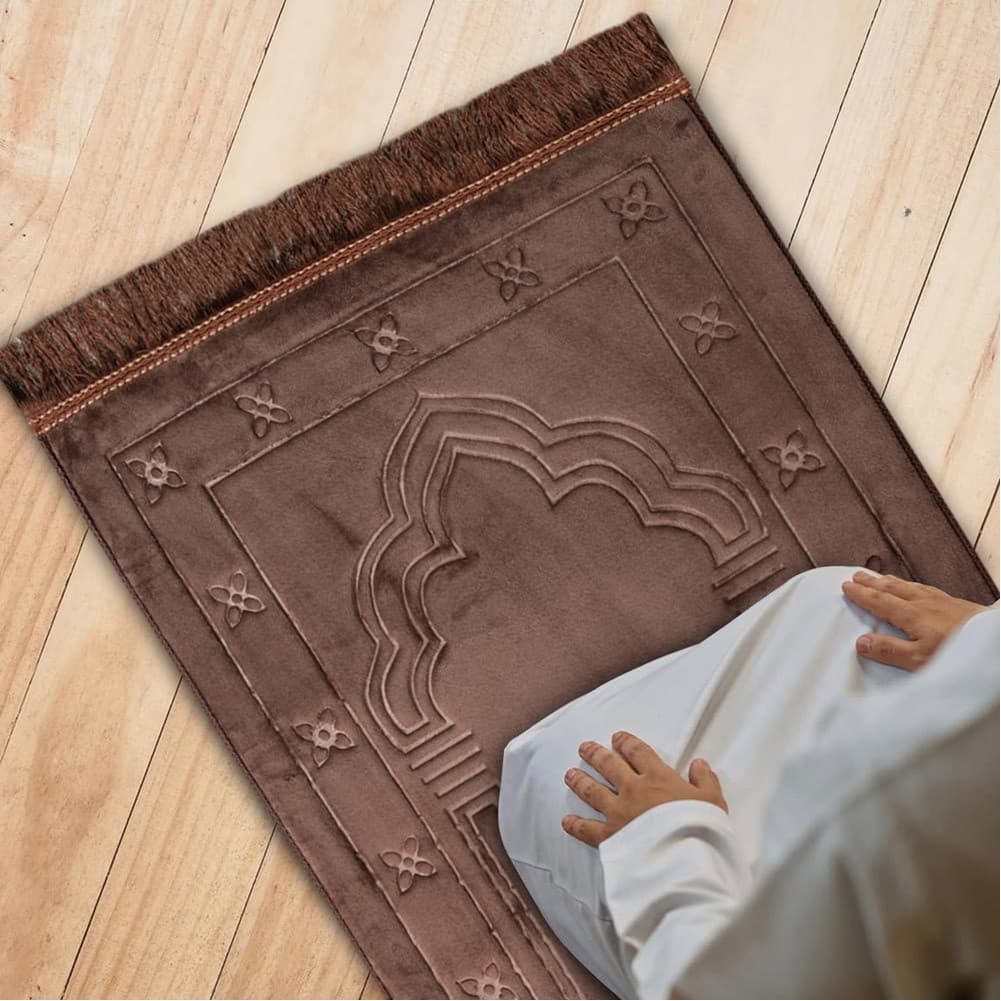 ALSANIDI, Memori Foam Prayer Rug, Comfortable Foam Prayer Rug, Brown, Size120*70*3 Cm