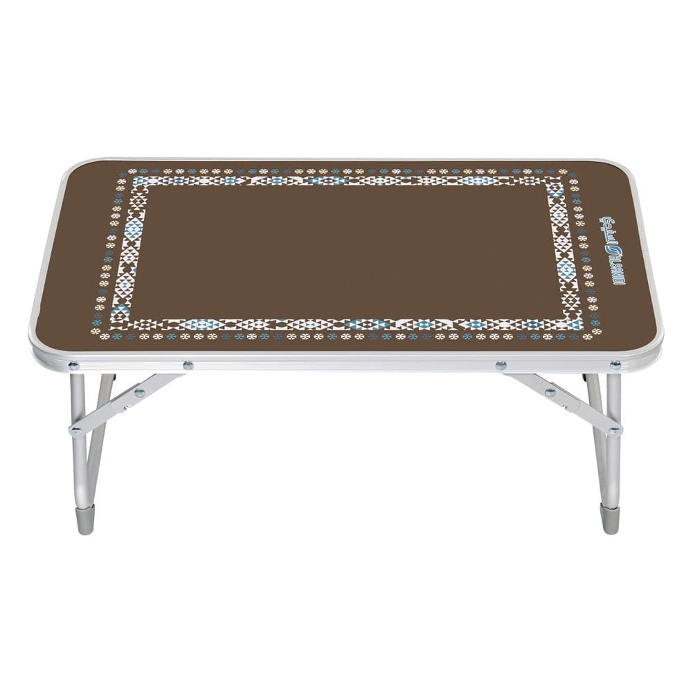 ALSANIDI, Foldable Aluminum Table, Foldable Table for Outdoor and Home Gardens, Coffee Brown, Size 56*34*23.5 Cm