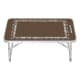 ALSANIDI, Foldable Aluminum Table, Foldable Table for Outdoor and Home Gardens, Coffee Brown, Size 56*34*23.5 Cm