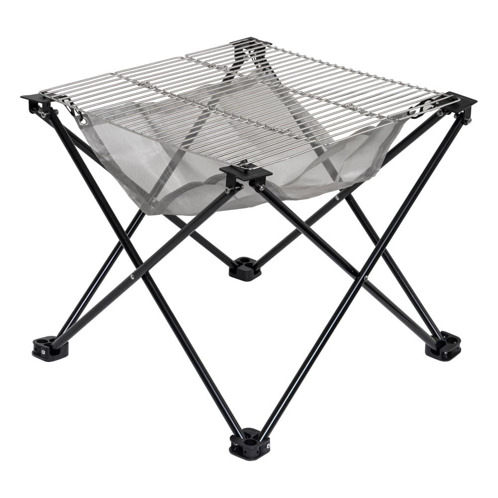 ALSANIDI, Flexible stainless steel charcoal grill, Stainless steel mesh, Black, Size27*27*32 Cm