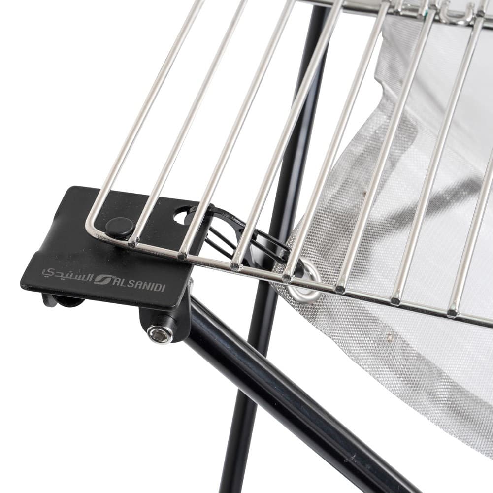 ALSANIDI, Flexible stainless steel charcoal grill, Stainless steel mesh, Black, Size27*27*32 Cm