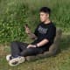 ALSANIDI, Ground Camping and Garden Chair, Najd Chair, Olive Drab, Size 110*55*12 Cm