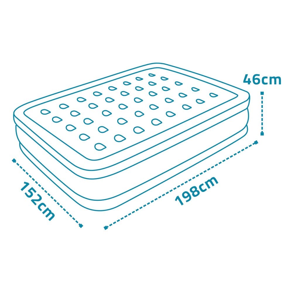 ALSANIDI, Air mattress, Air bed, Kaki, Size198*152*46 Cm