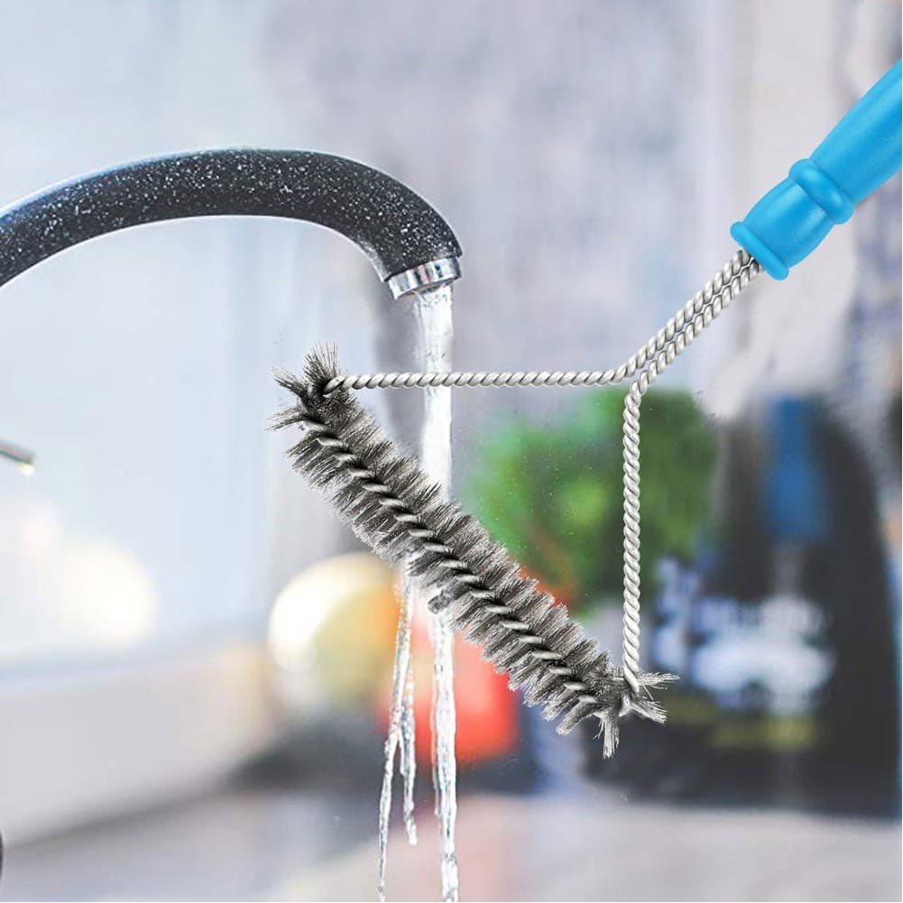 ALSANIDI, MetaL BBQ Cleaning Grill Brush, Pot Cleaning brush, Black, Size 17*40 Cm