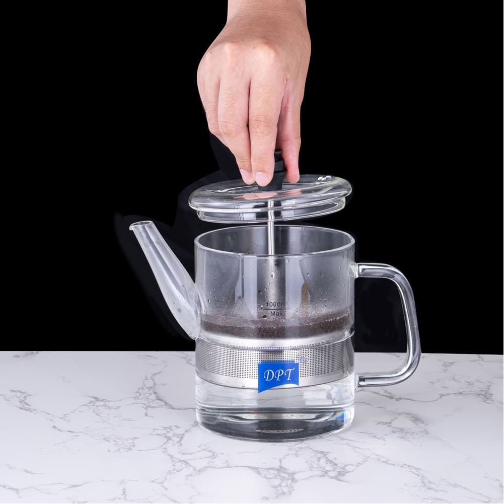 DPT, glass teapot, Transparent , capacity1000ml