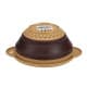 ALSANIDI, Foldable Silicone strainer, Rice, Vegetables and fruits strainer, Brown*Beige, Size 16.5 Cm