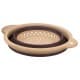 ALSANIDI, Foldable Silicone strainer, Rice, Vegetables and fruits strainer, Brown*Beige, Size 16.5 Cm