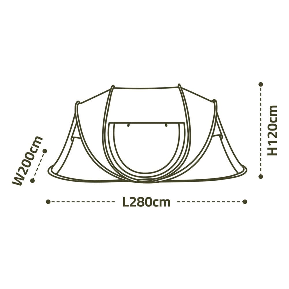 DPT, Nylon spontaneous overnight tent,  Inflatable Tent, Green, Size 280*200*120 Cm