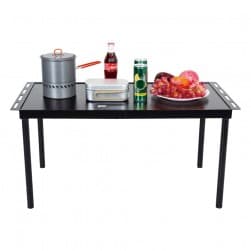 DPT, Foldable Camping Kitchen Table, Foldable Table for Outdoor and Home Gardens, Black, Size 82*38*40 Cm