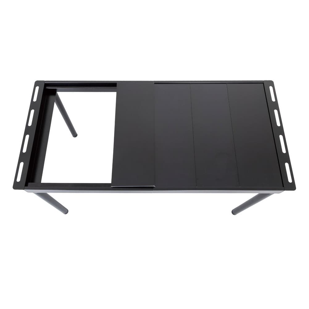 DPT, Foldable Camping Kitchen Table, Foldable Table for Outdoor and Home Gardens, Black, Size 82*38*40 Cm