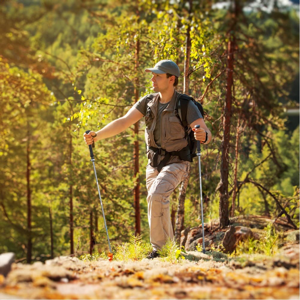 Ghiking, Aluminum hiking stick, Gray, Size 125 Cm
